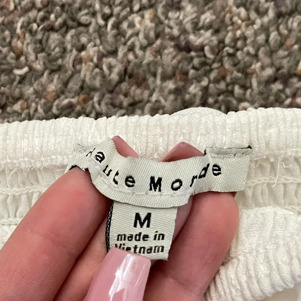 Off Shoulder Ribbed Crop Top - Picture 2 of 2